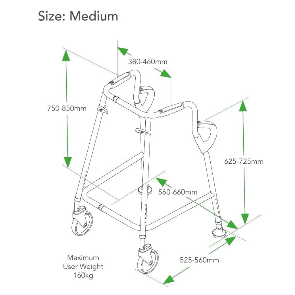 walk safe walking frame dimensions