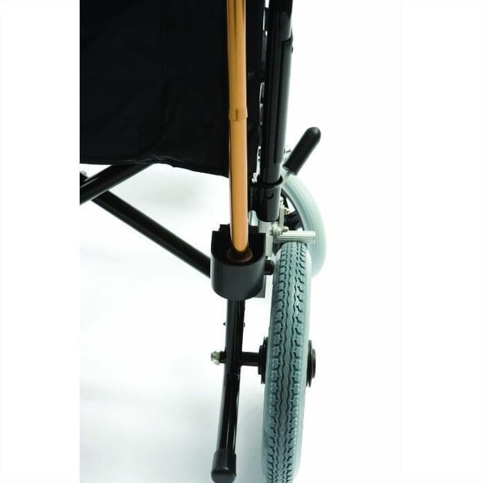 walking stick holder for wheelchairs in use