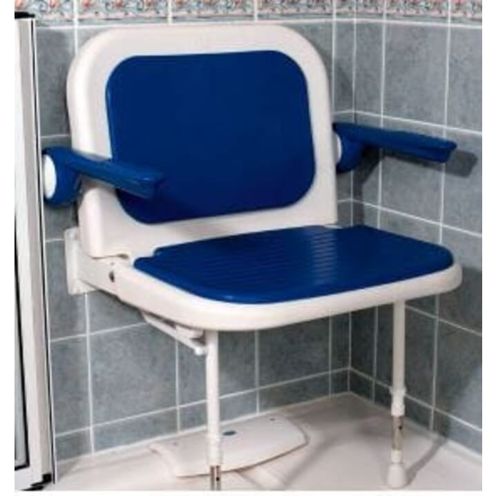 wall mounted extra wide steel shower seat