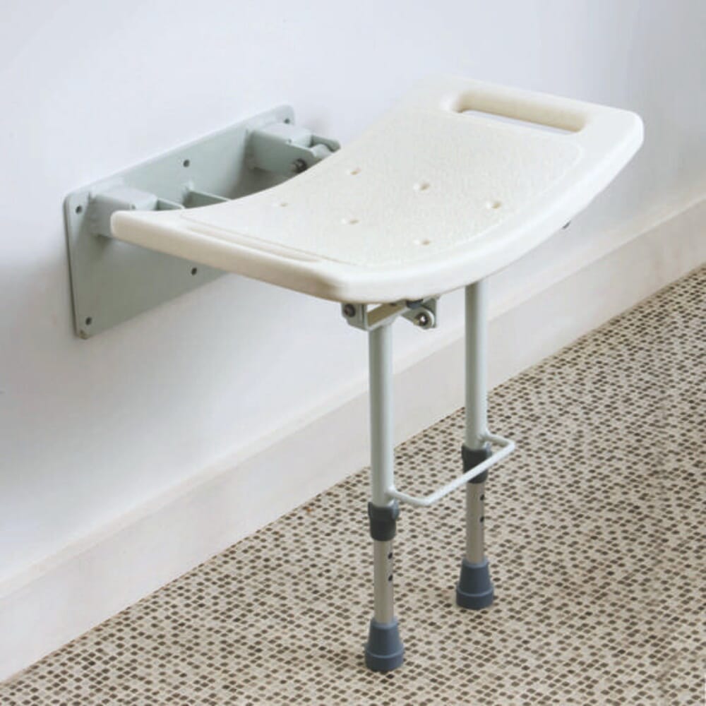 wall mounted shower seat in shower