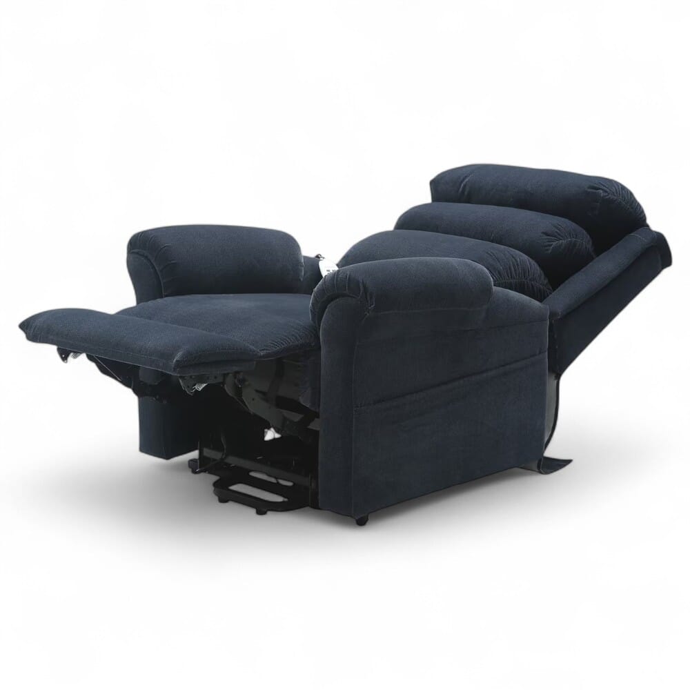 walmesley dual motor riser recliner chair blue reclined flat