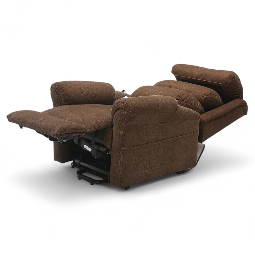 walmesley dual motor riser recliner chair brown reclined flat