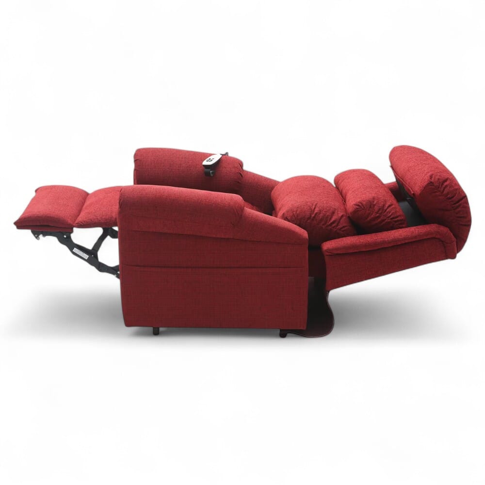 walmesley dual motor riser recliner chair red recline side view