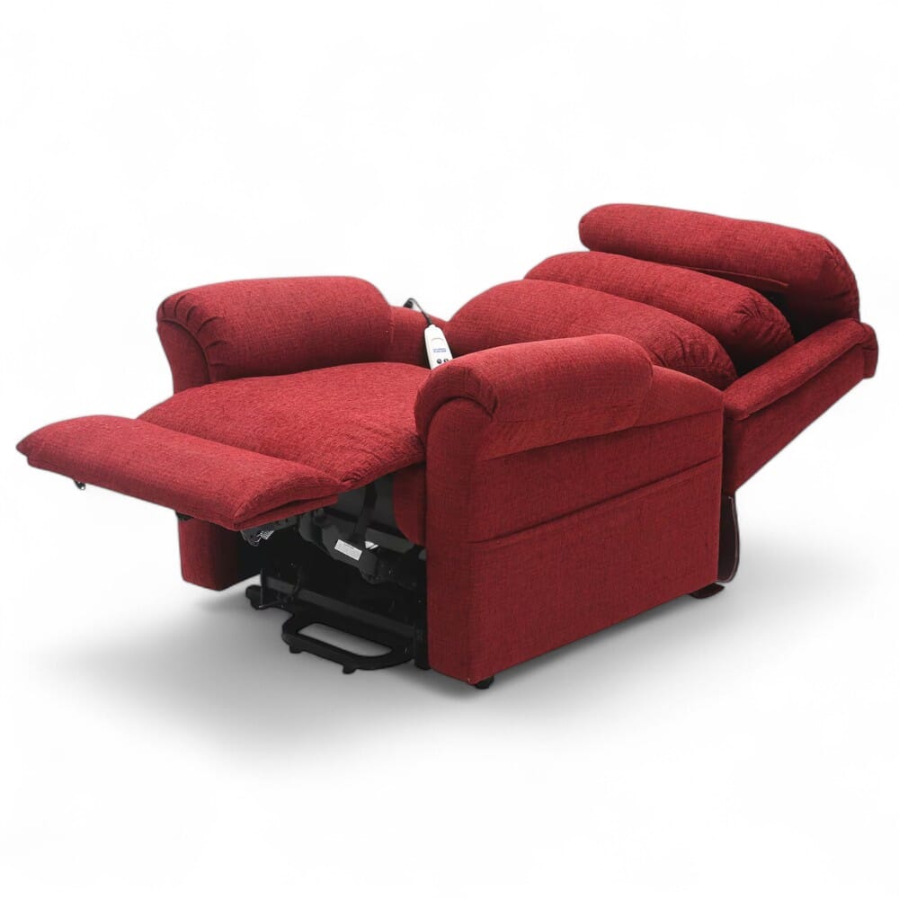 walmesley dual motor riser recliner chair red reclined flat