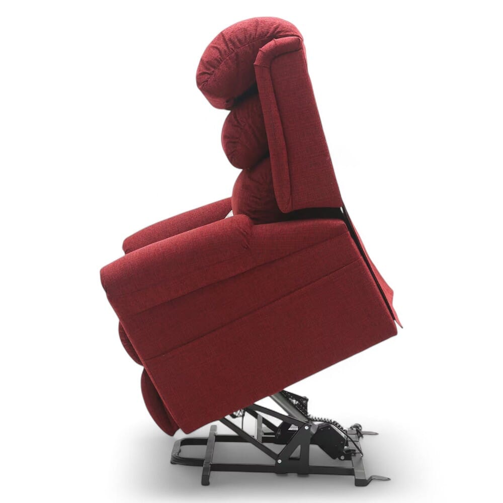 walmesley dual motor riser recliner chair red rising side view