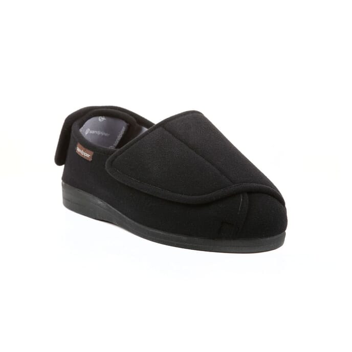 walter mens extra wide slipper black