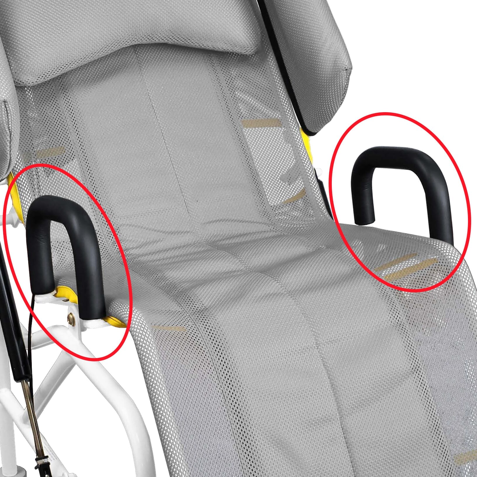 washington tilting shower cradle padded leg rails