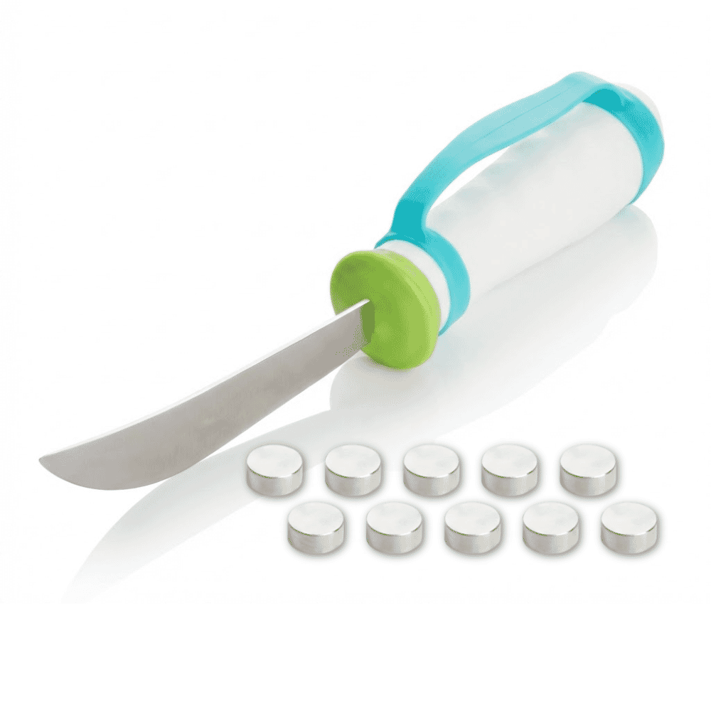 weighted rocker knife including weights