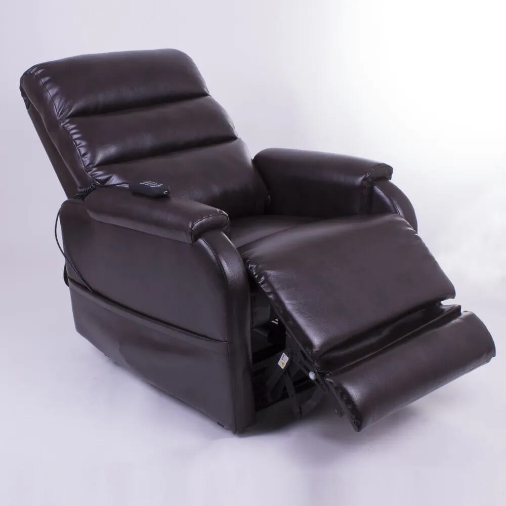 wendover petite dual motor lift chair brown vinyl reclining