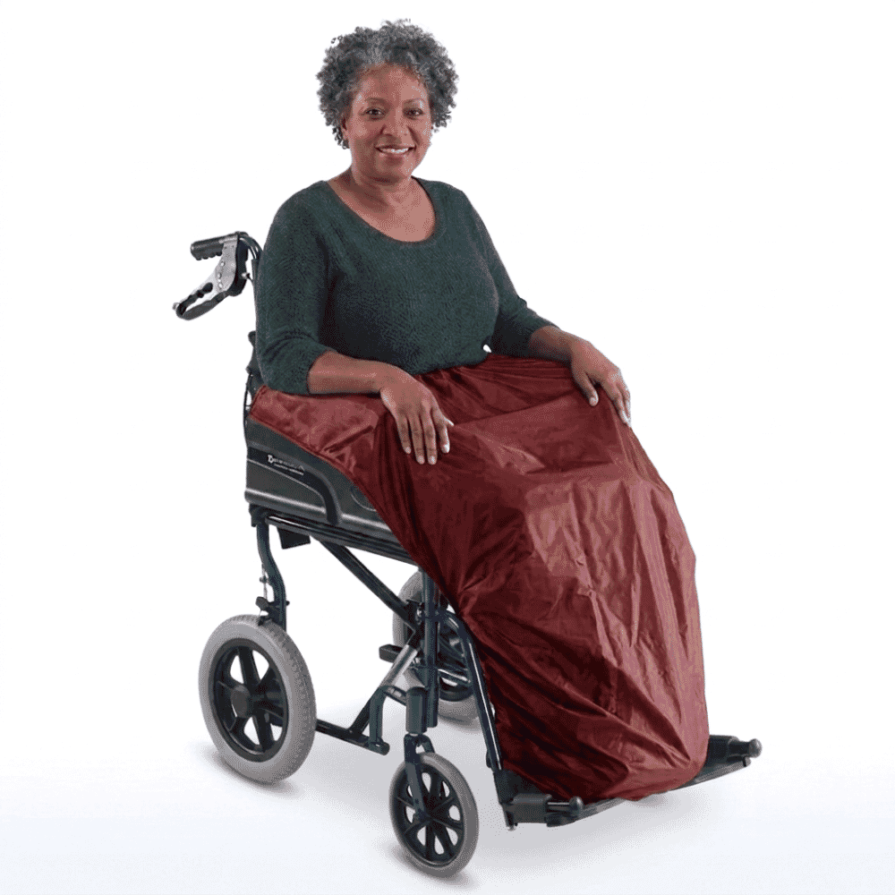 wheelchair apron burgundy unlined