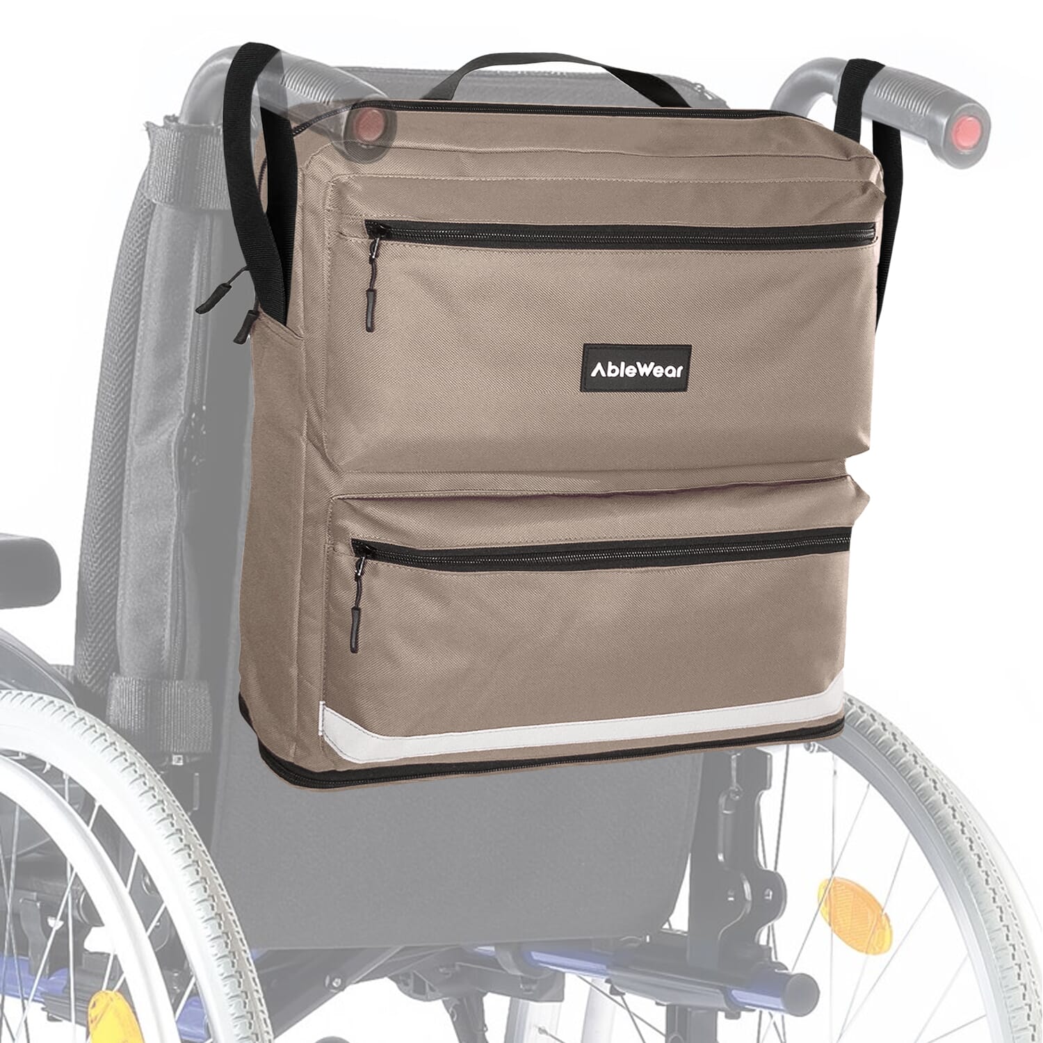 wheelchair bag black grey on wheelchair