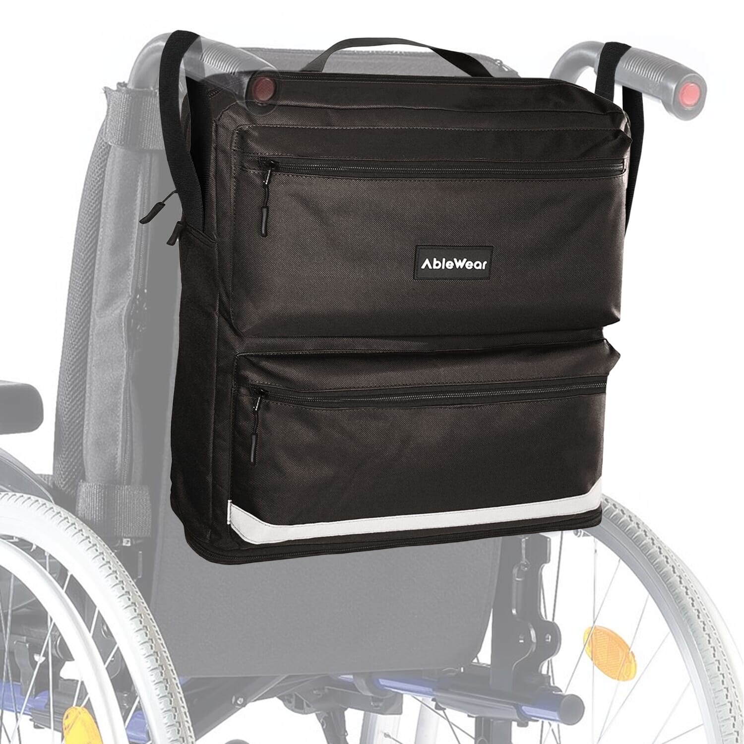 wheelchair bag black on wheelchair