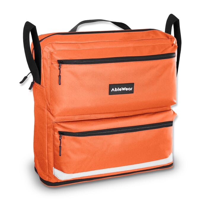 wheelchair bag black orange