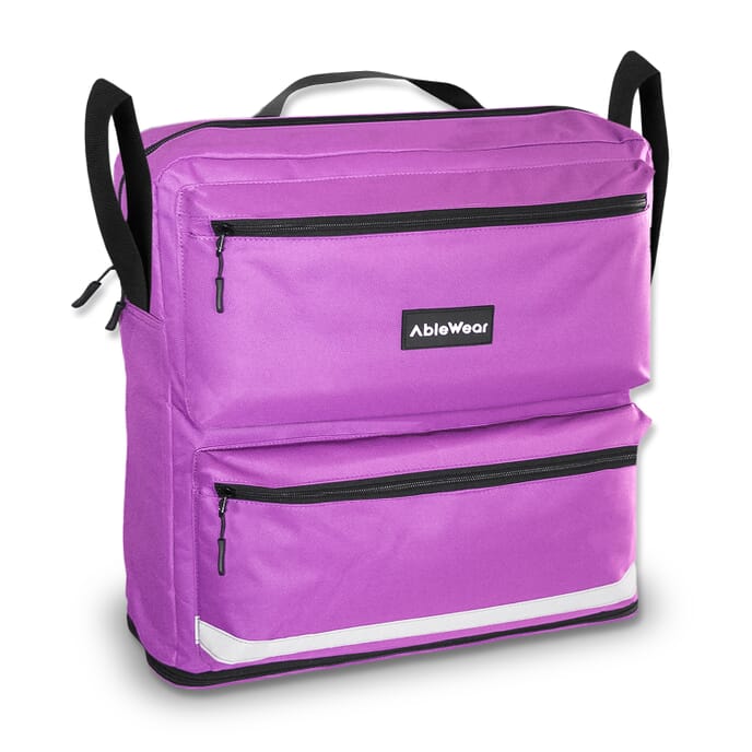 wheelchair bag black purple