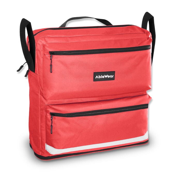 wheelchair bag black red