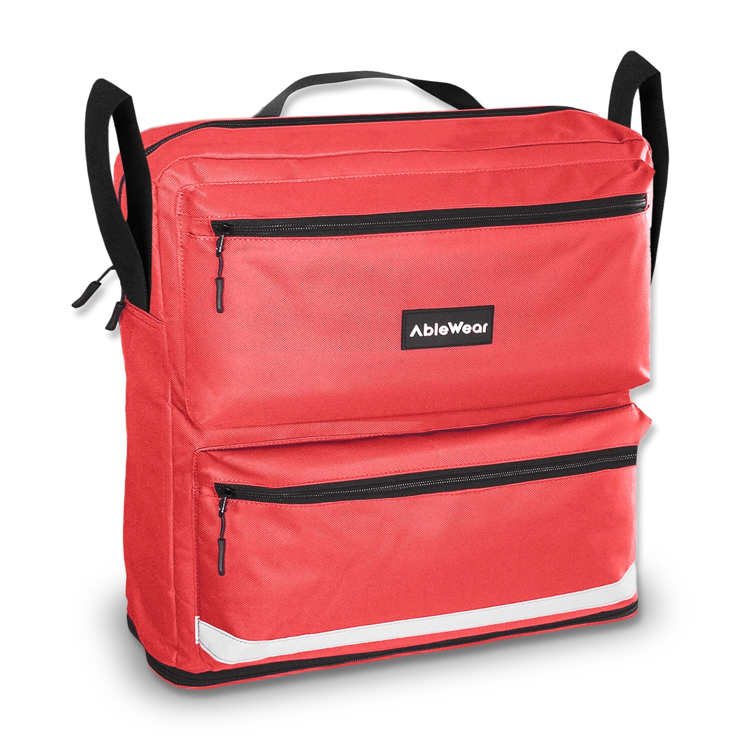 wheelchair bag black red