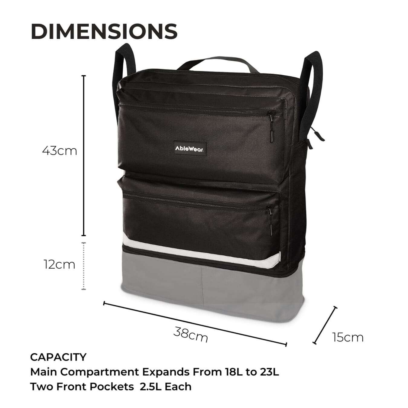 wheelchair bag dimensions