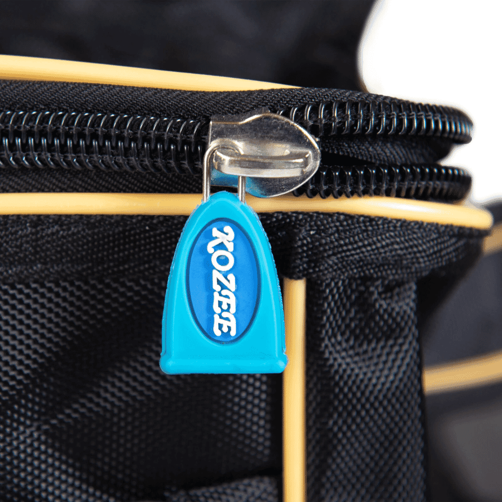 wheelchair bag with crutch holders zip pull