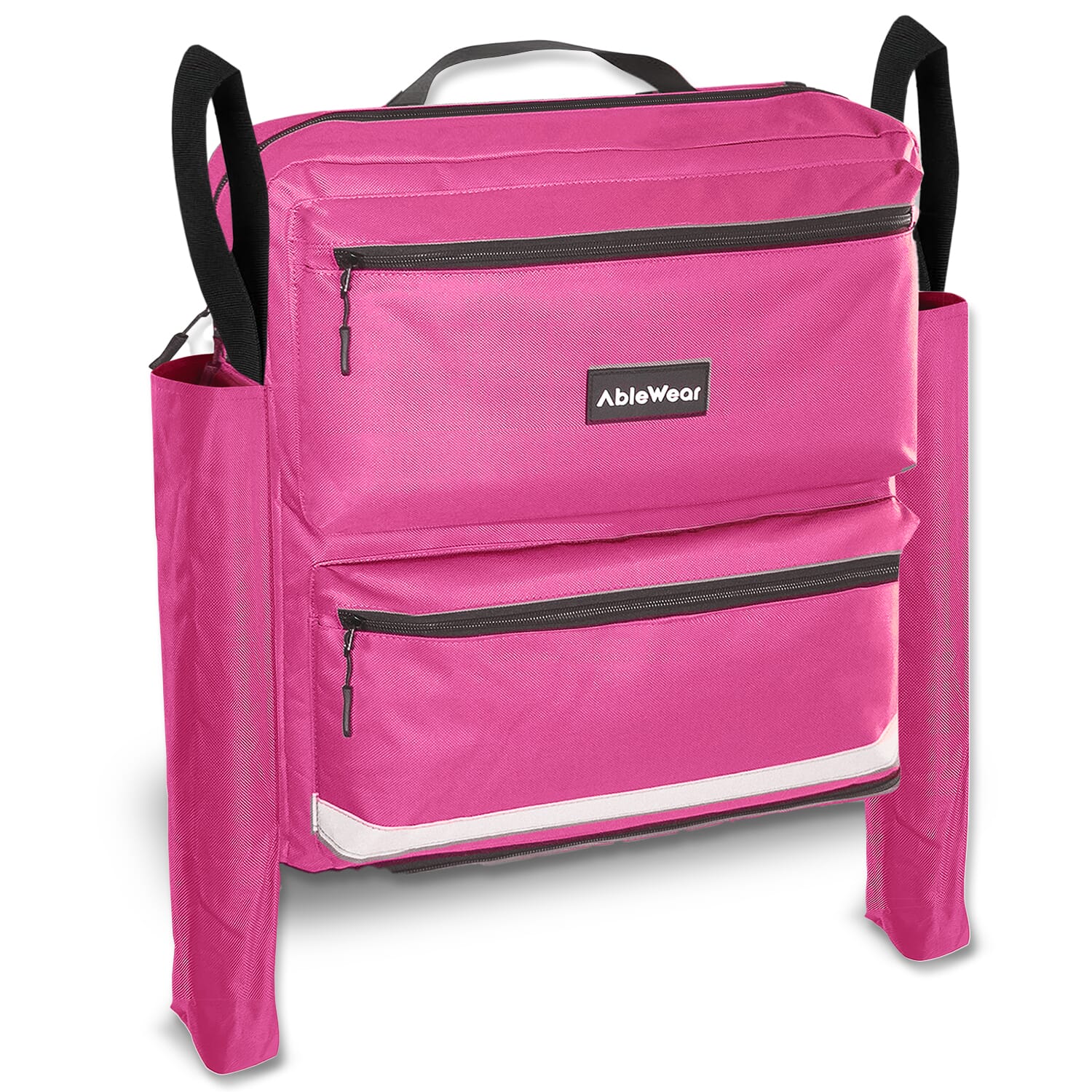 wheelchair bag with crutch pockets pink