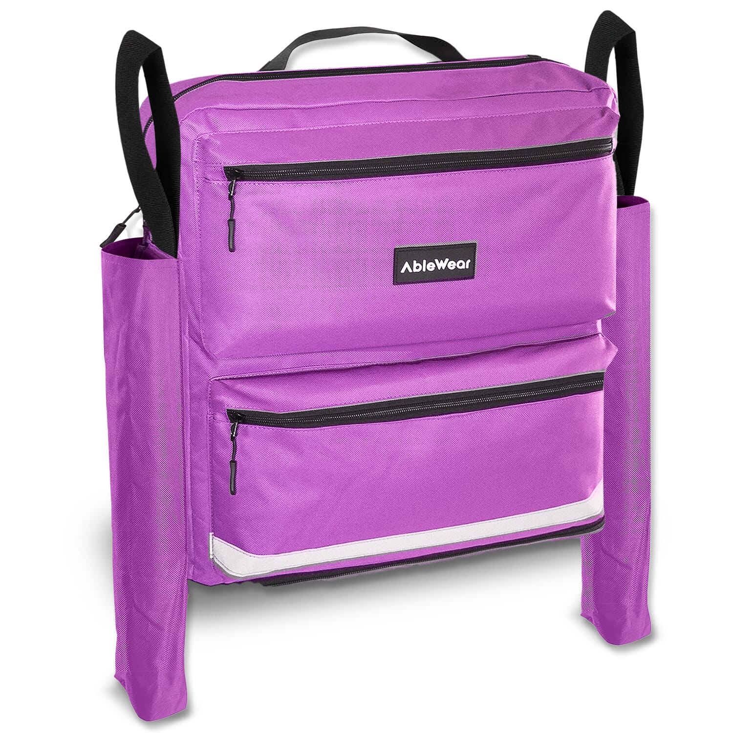 wheelchair bag with crutch pockets purple