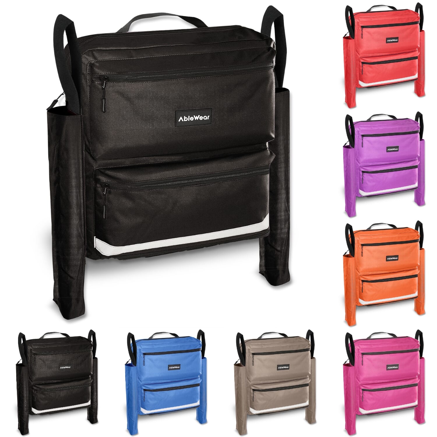 Wheelchair Bag with Crutch Pockets