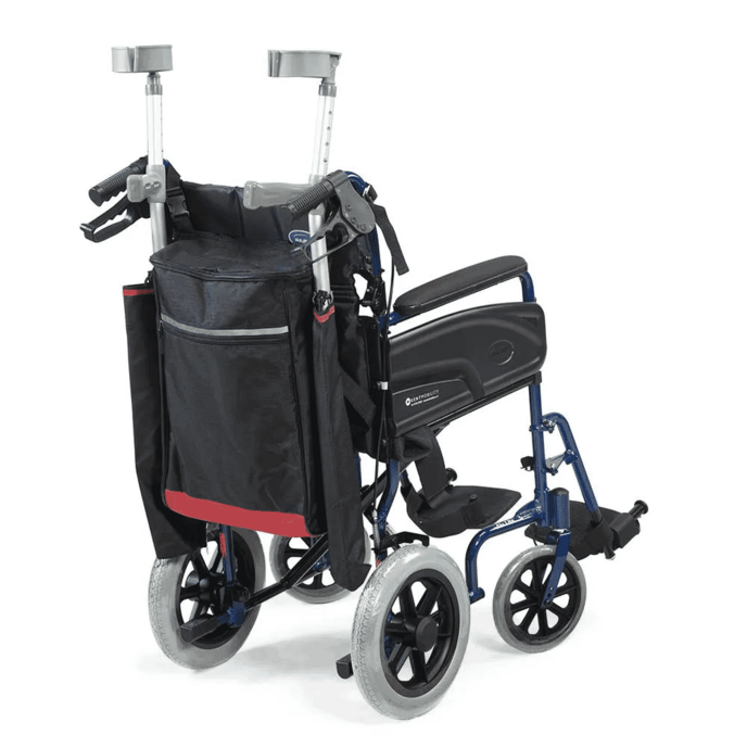 wheelchair scooter mobility crutch bag black burgundy with crutches