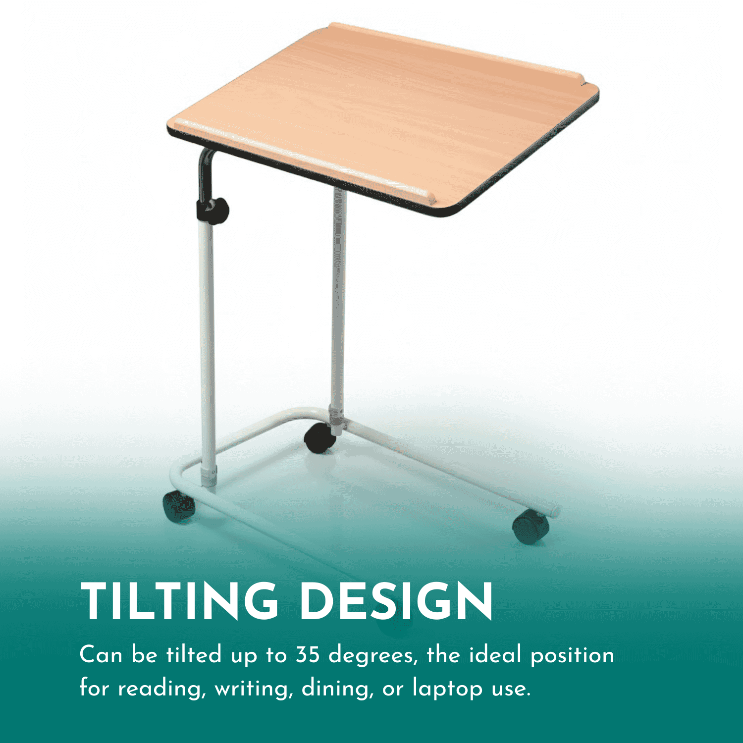 wheelchair table with castors tilt