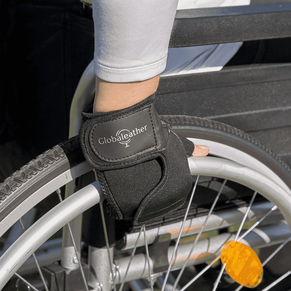 wheelchair wraps black in use