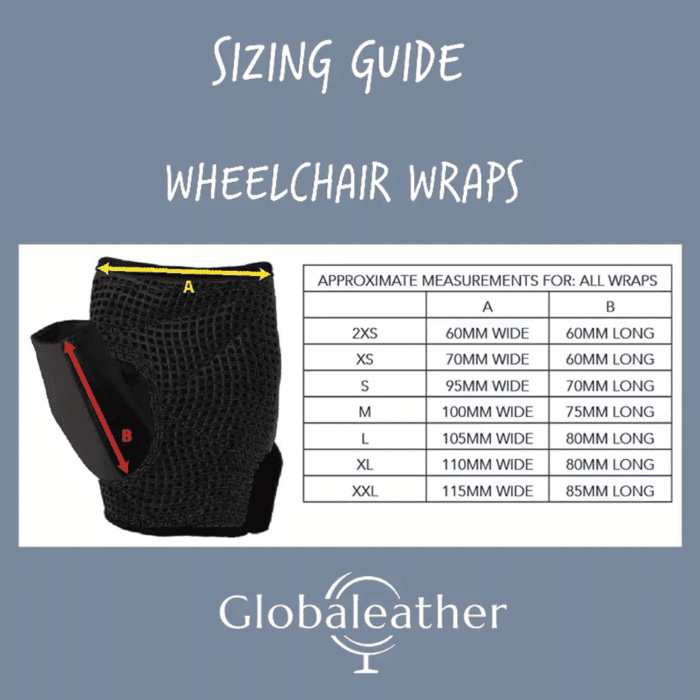 wheelchair wraps black size chart