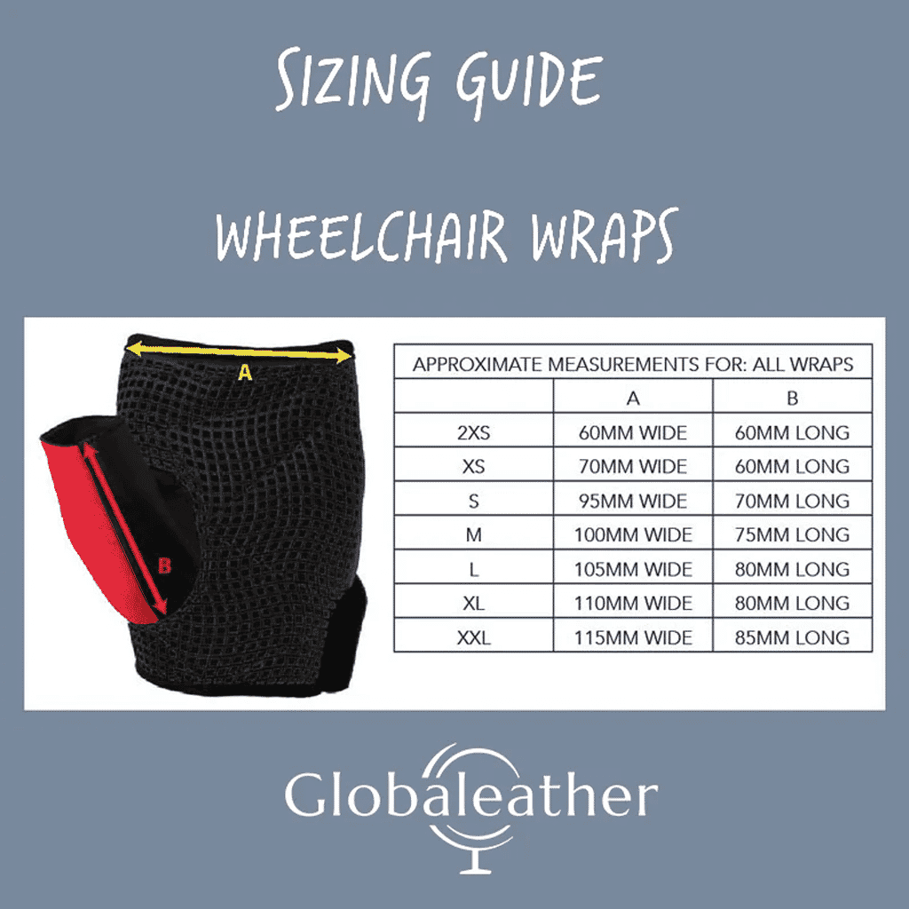 wheelchair wraps size chart
