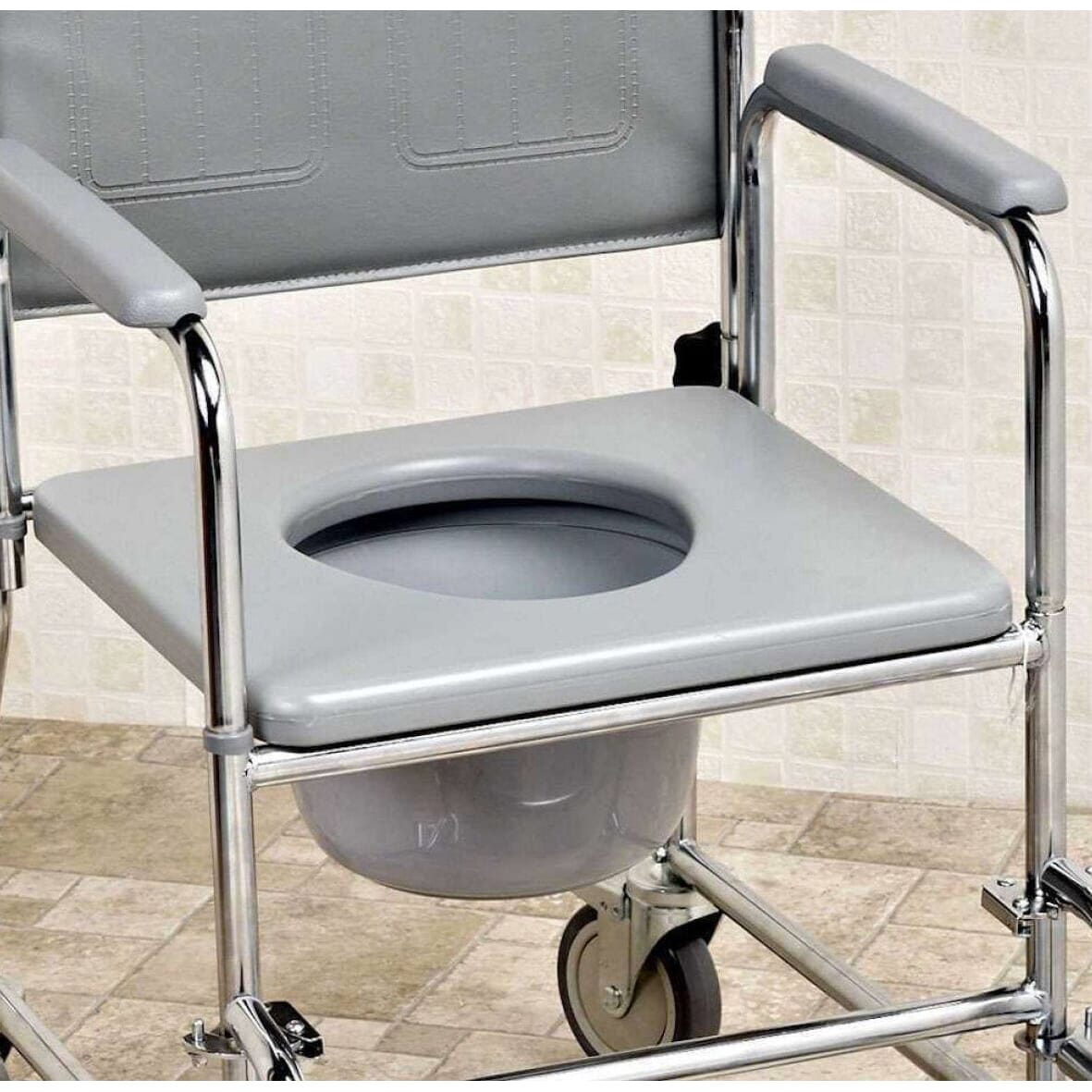 wheeled commode close up