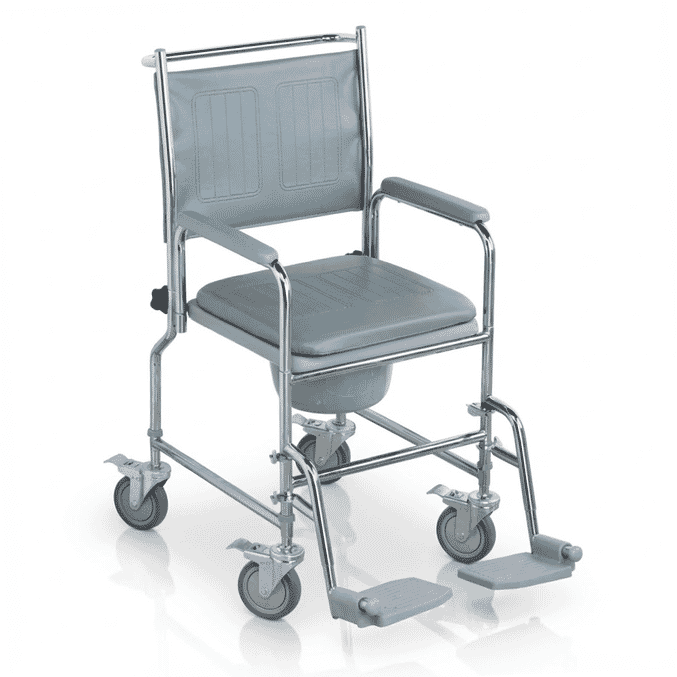 wheeled commode height adjustable