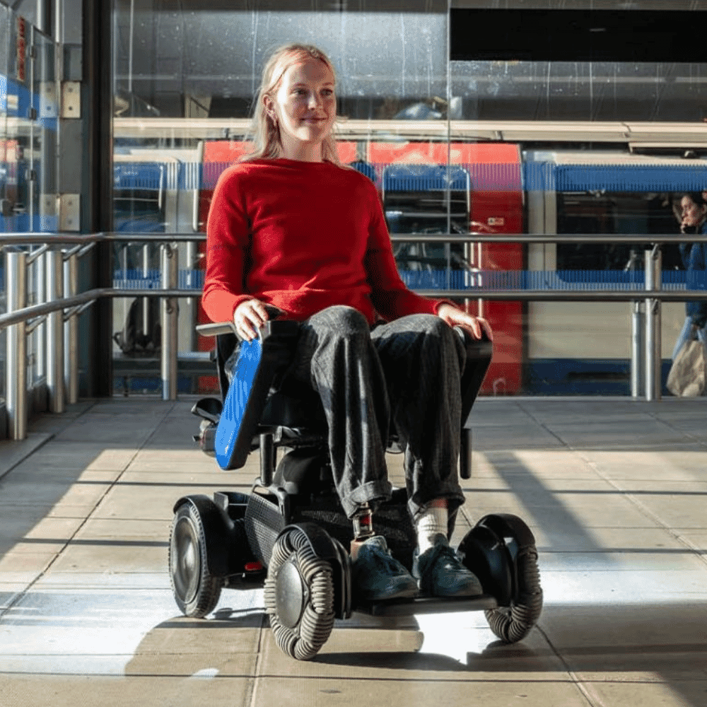 whill c2 support powerchair in use