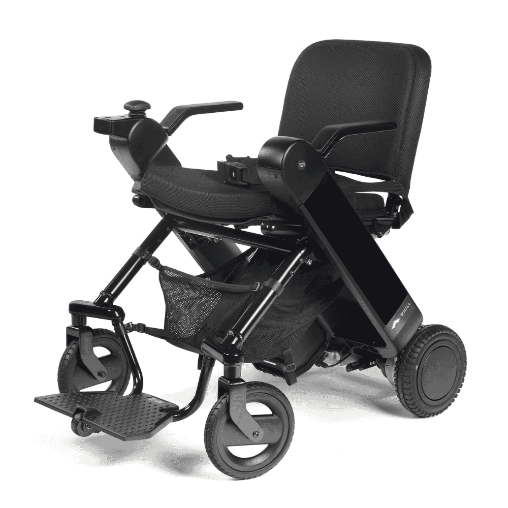 whill f folding electric wheelchair black