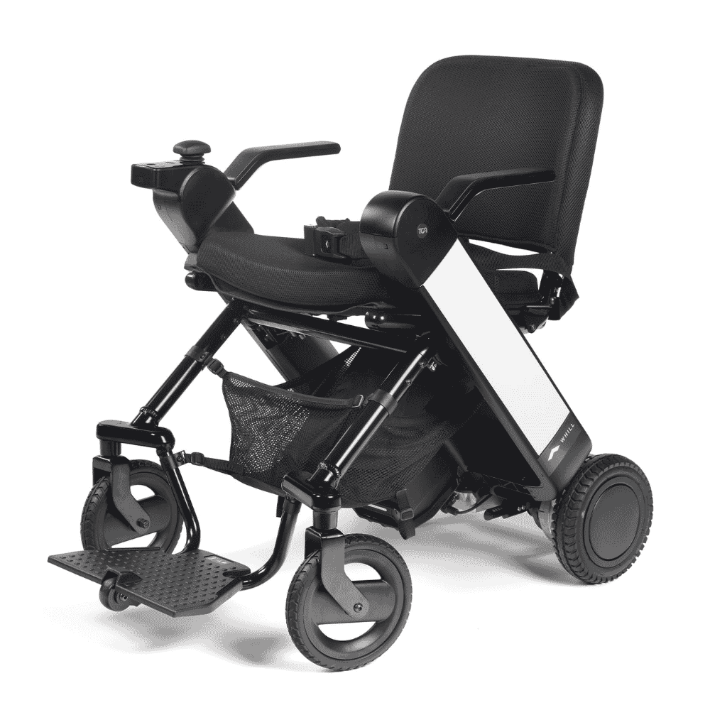 whill f folding electric wheelchair white
