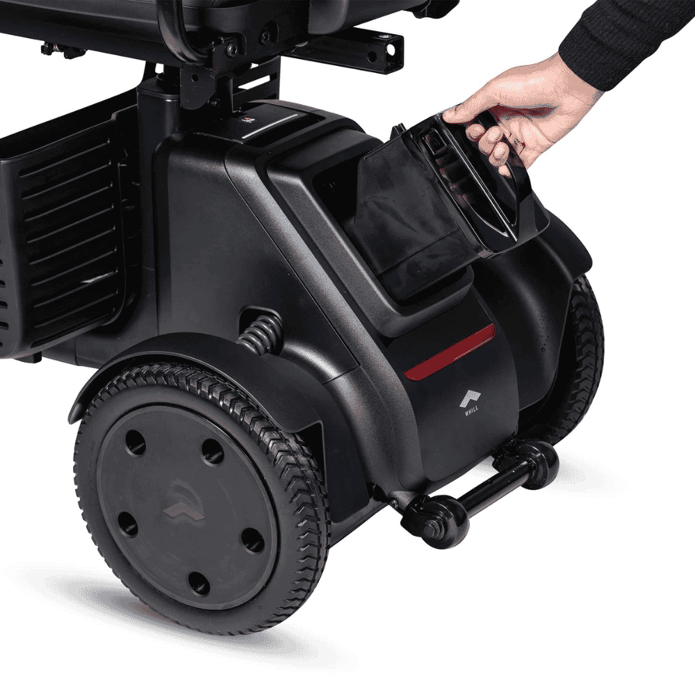 whill r four wheel mobility scooter battery compartment