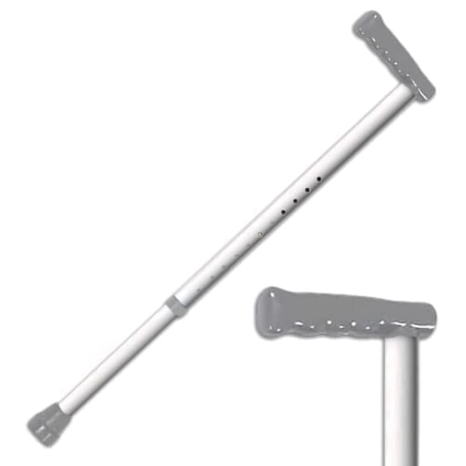 white adjustable walking stick