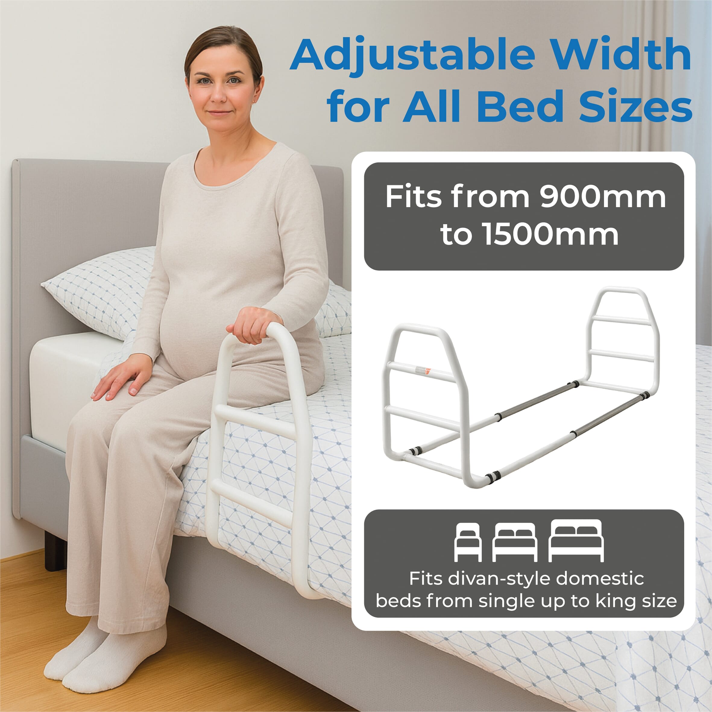 white solo bedstick bed rail 2