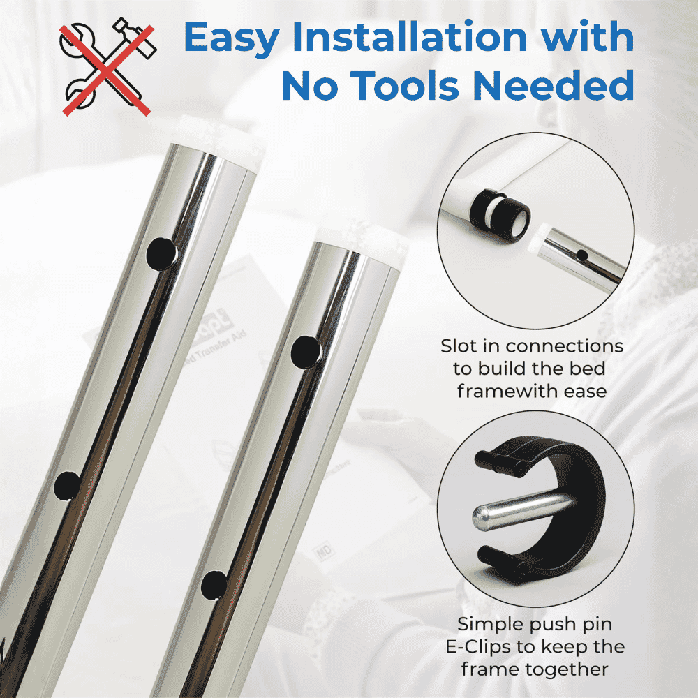 white solo bedstick bed rail easy installation