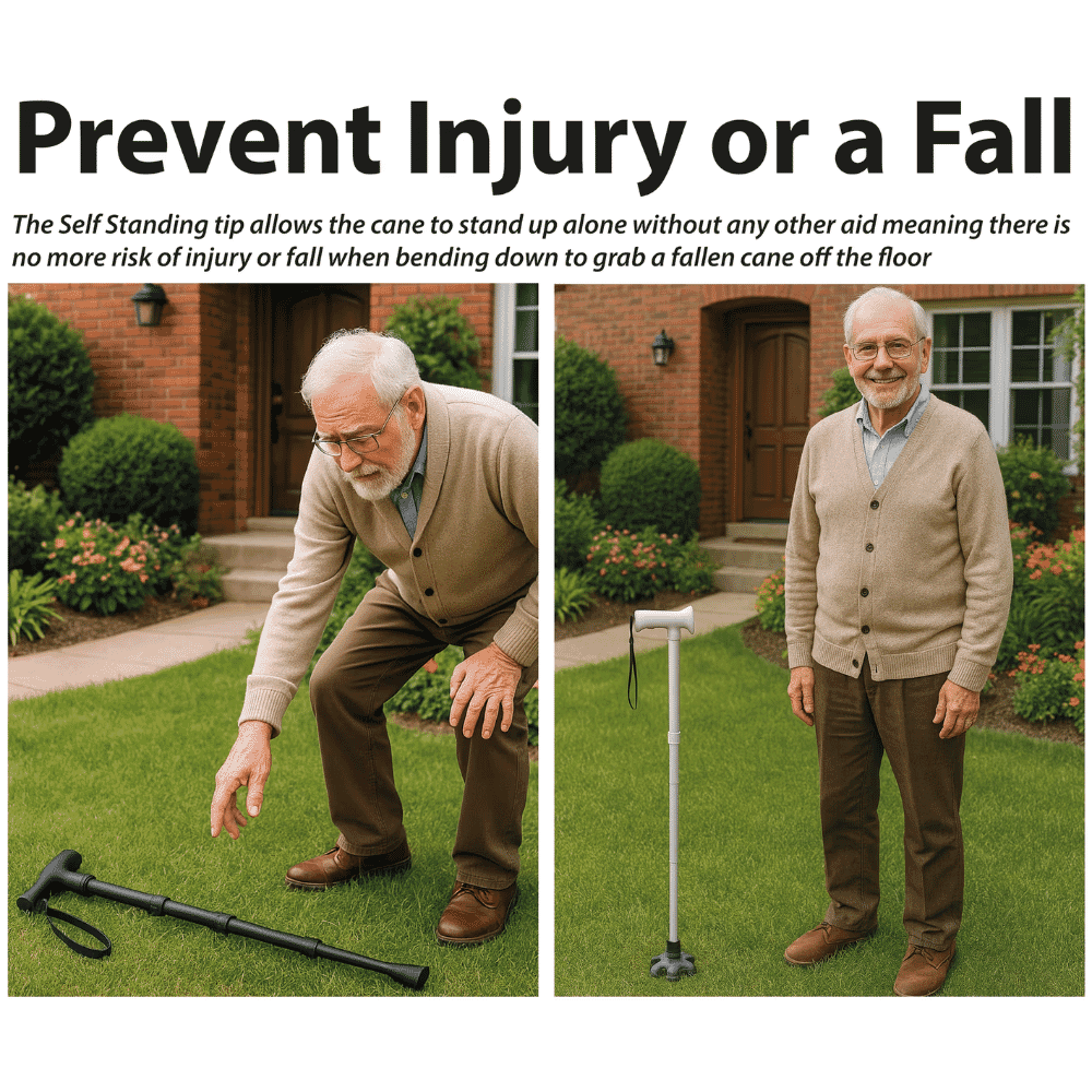 wide base ferrule prevent falls