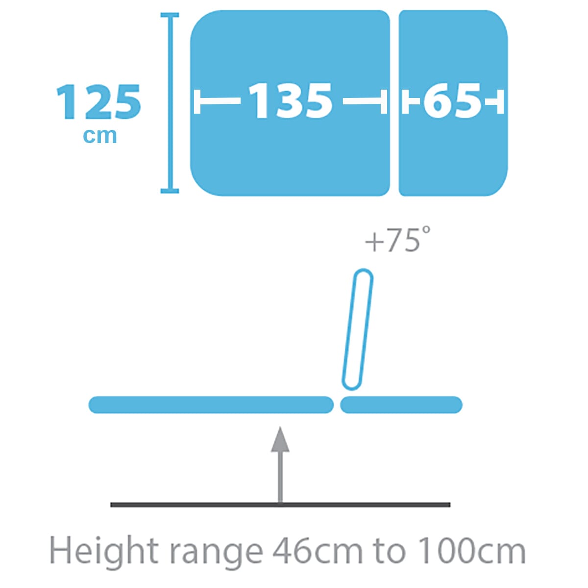 wide bobath therapy couch measurements