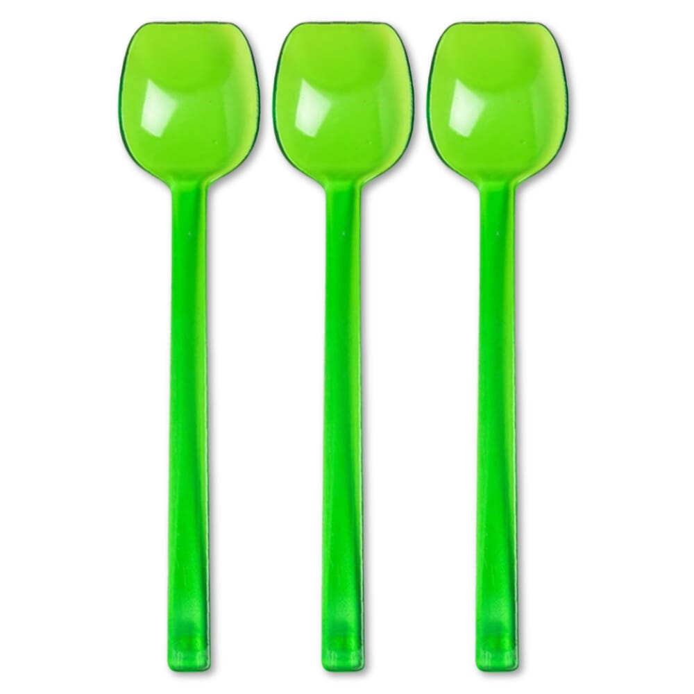 Wide Flat Edge Spoon Green Pack of …