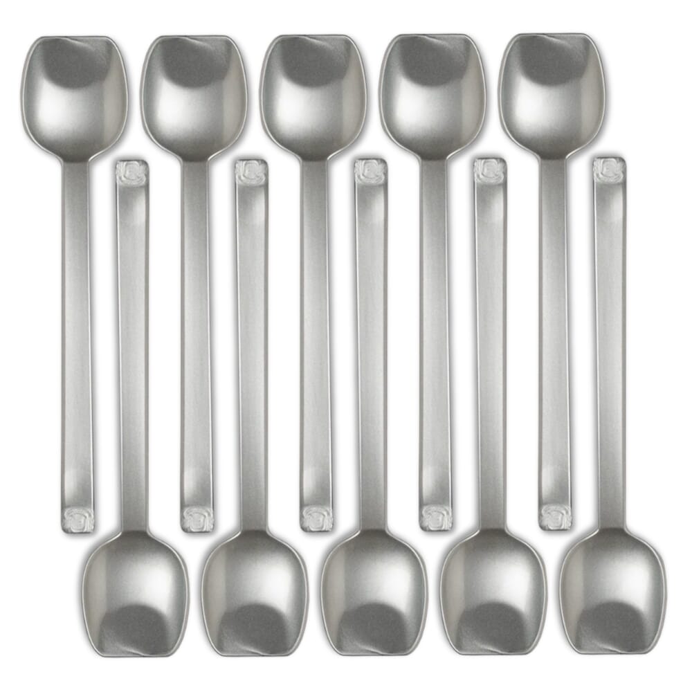 Wide Flat Edge Spoon - Silver - Single from Essential Aids