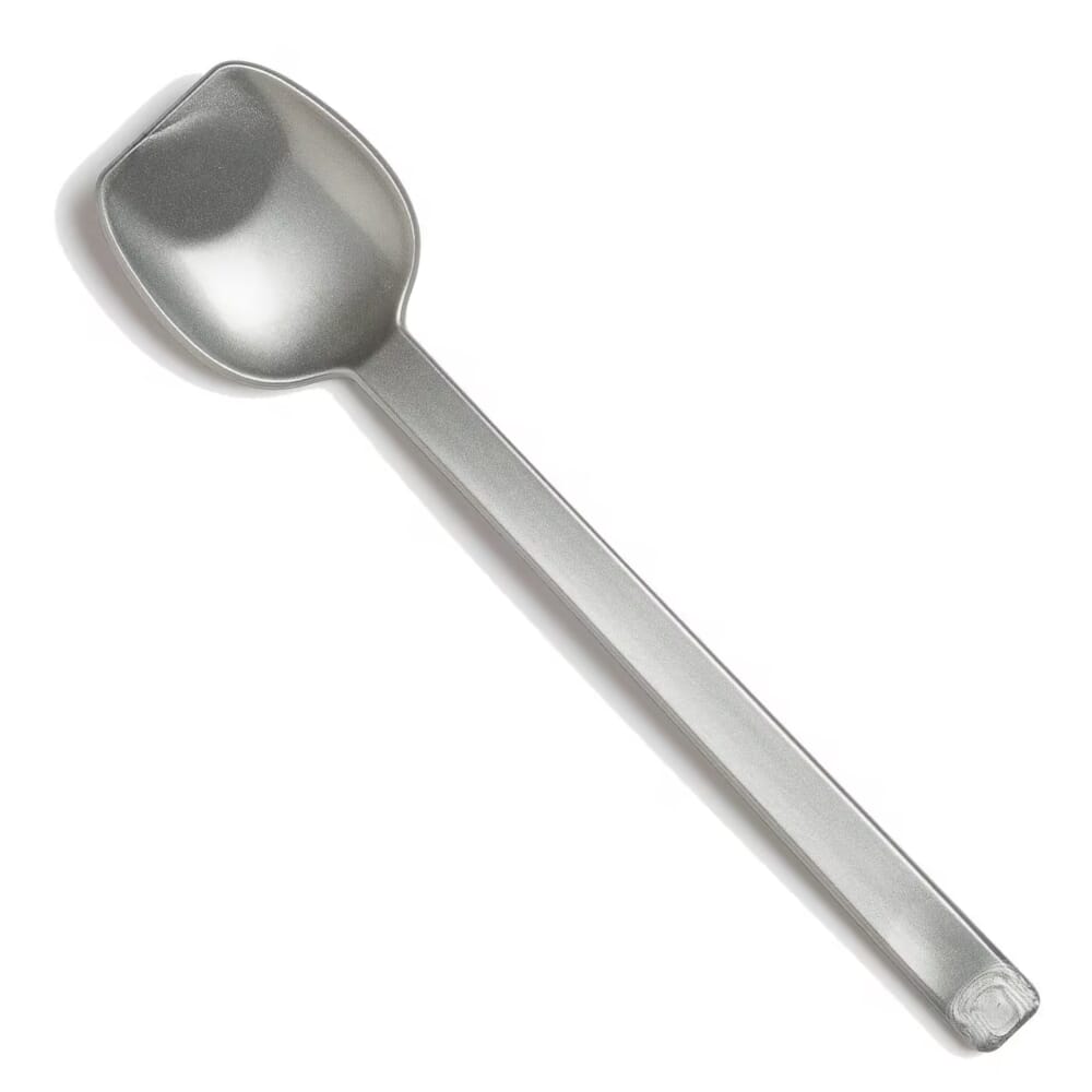 wide flat edge spoon silver single