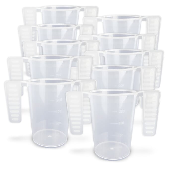 wing handled plastic beaker pack of 10