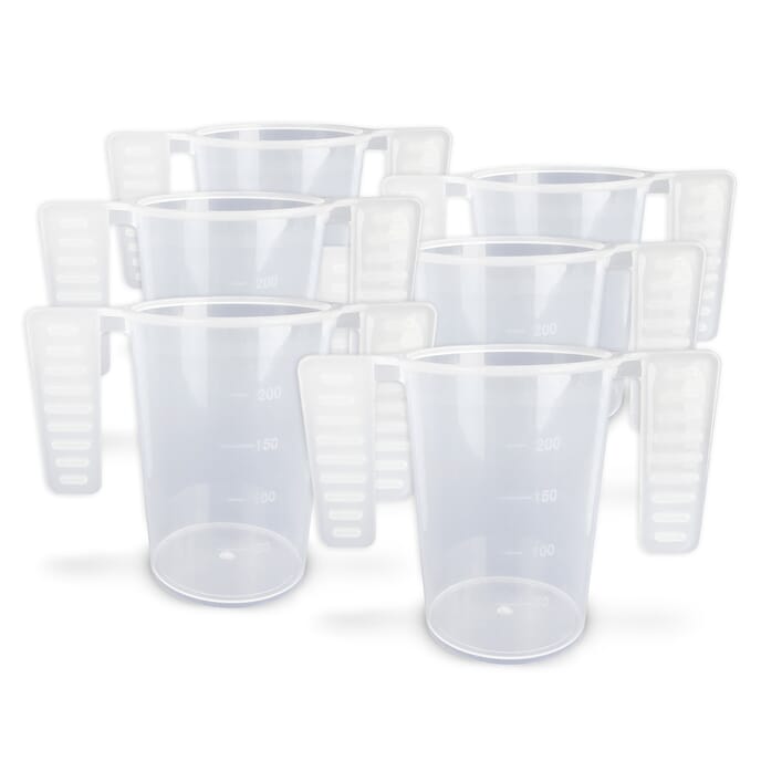 wing handled plastic beaker pack of 6