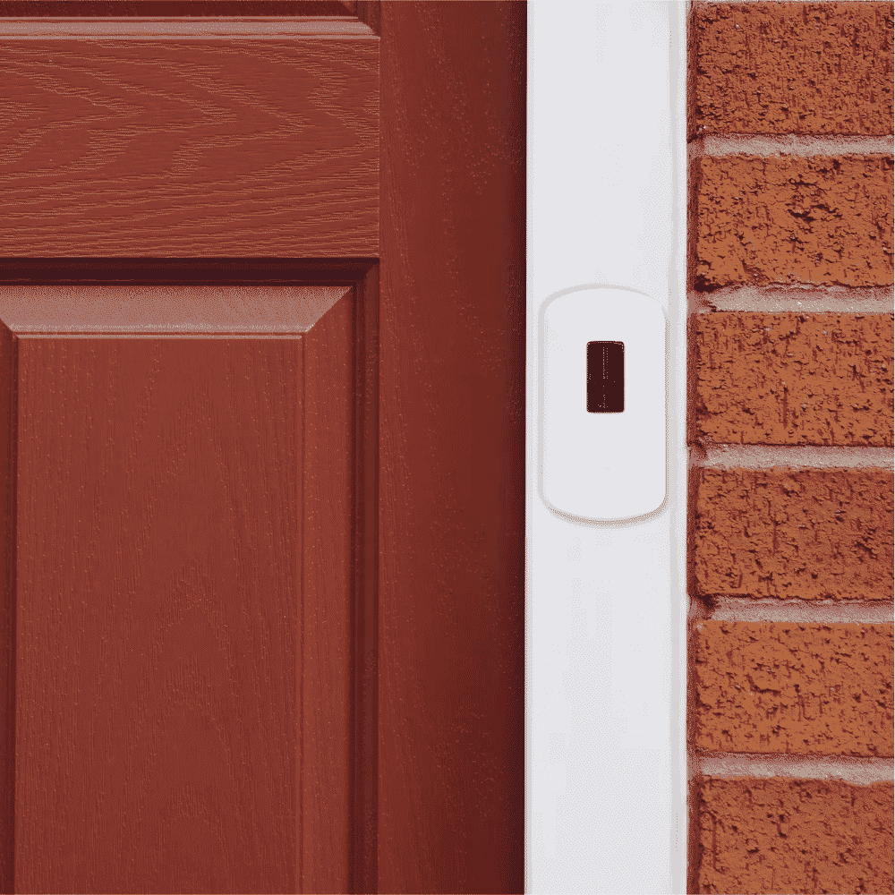 wireless doorbell on door