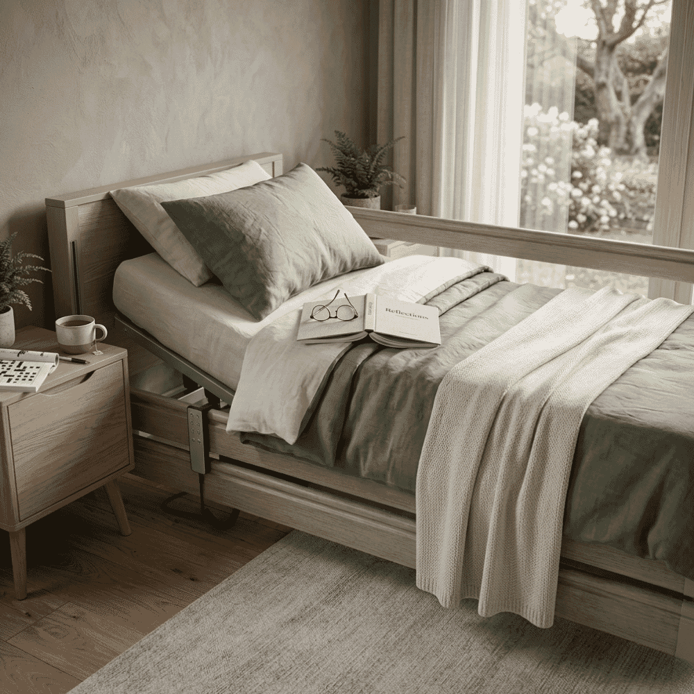 woburn low profiling bed with side rails lifestyle