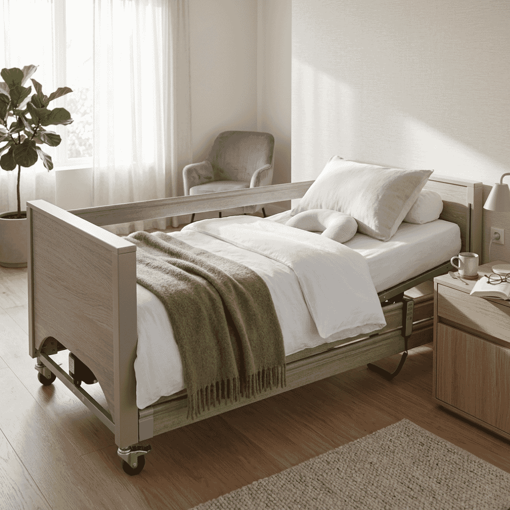 woburn profiling bed with side rails lifestyle