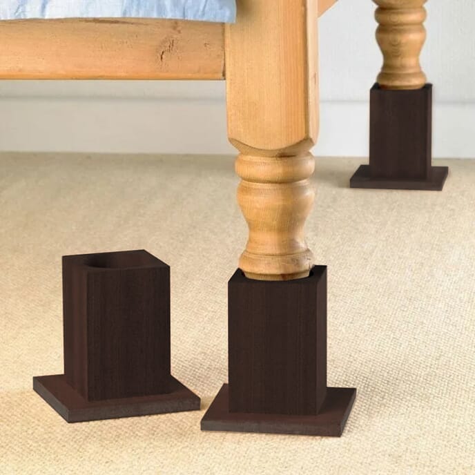 wooden bed raisers 1